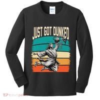 Just Got Dunked Jesus Dunking Baptism Playing Basketball Kids Long Sleeve Shirt thumb 0