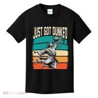 Just Got Dunked Jesus Dunking Baptism Playing Basketball Kids T-Shirt thumb 0
