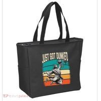 Just Got Dunked Jesus Dunking Baptism Playing Basketball Tote Bag thumb 2