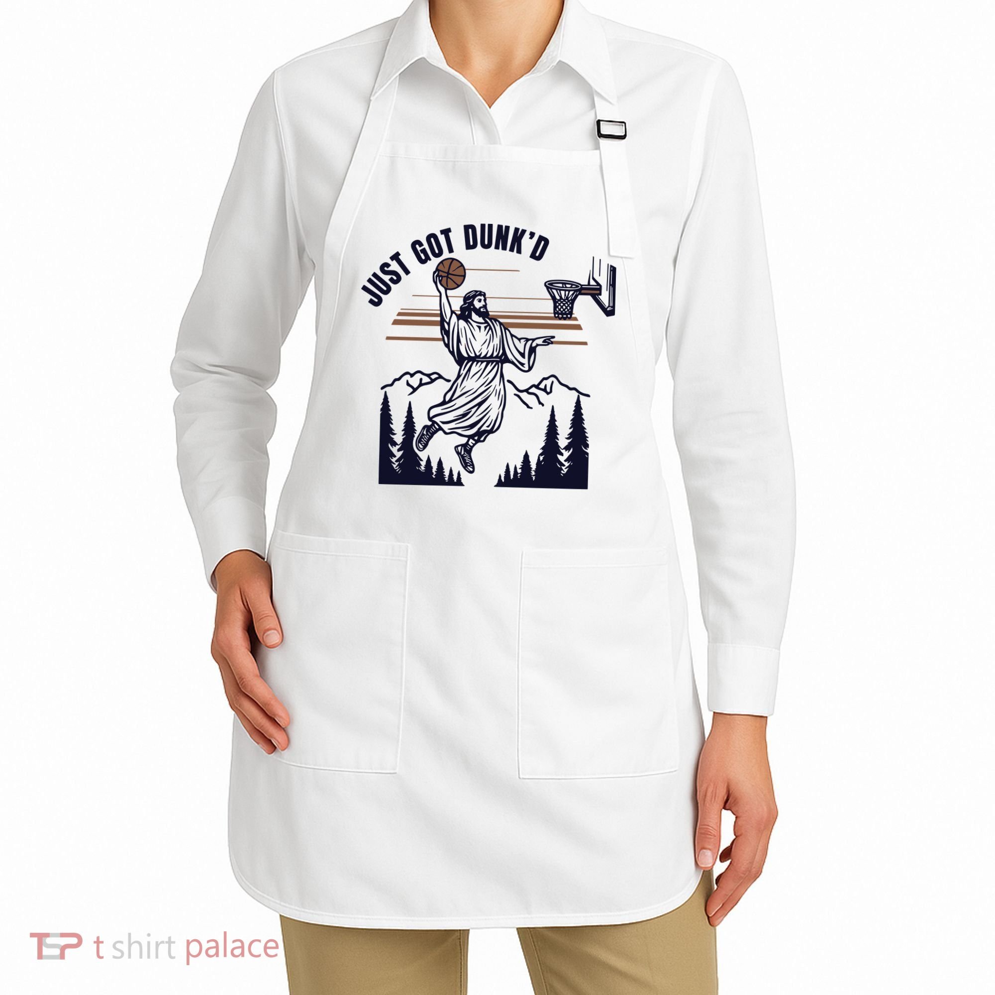 Just Got Dunked Funny Baptism Apron