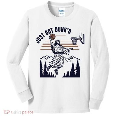 Just Got Dunked Funny Baptism Kids Long Sleeve Shirt