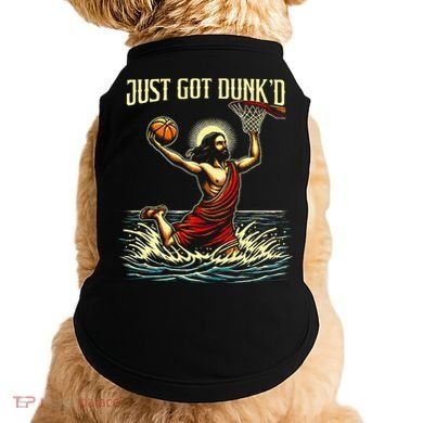 Just Got Dunked Jesus Dunking Baptism Playing Basketball Doggie Tank