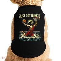 Just Got Dunked Jesus Dunking Baptism Playing Basketball Doggie Tank thumb 0