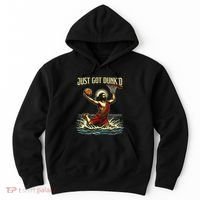 Just Got Dunked Jesus Dunking Baptism Playing Basketball Hoodie thumb 0
