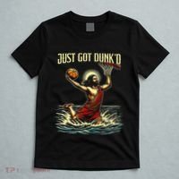 Just Got Dunked Jesus Dunking Baptism Playing Basketball T-Shirt thumb 5