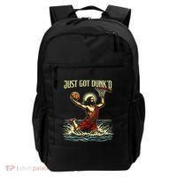 Just Got Dunked Jesus Dunking Baptism Playing Basketball Backpack thumb 0