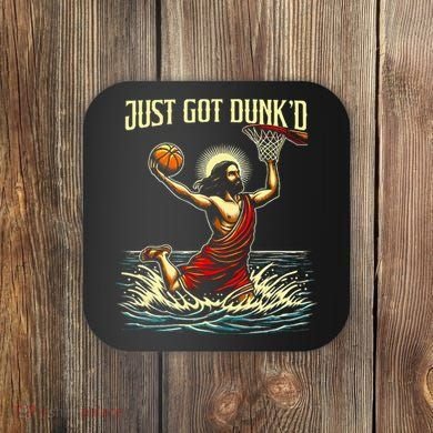 Just Got Dunked Jesus Dunking Baptism Playing Basketball Coaster