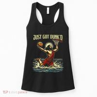 Just Got Dunked Jesus Dunking Baptism Playing Basketball Women's Tank Top thumb 0