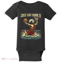 Just Got Dunked Jesus Dunking Baptism Playing Basketball Baby Bodysuit thumb 0