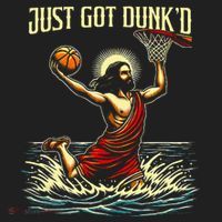 Just Got Dunked Jesus Dunking Baptism Playing Basketball Hat thumb 2