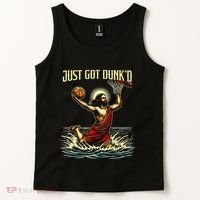 Just Got Dunked Jesus Dunking Baptism Playing Basketball Tank Top thumb 2