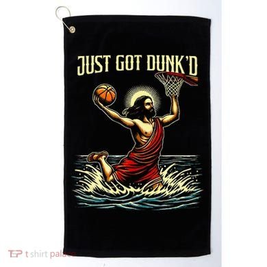 Just Got Dunked Jesus Dunking Baptism Playing Basketball Golf Towel