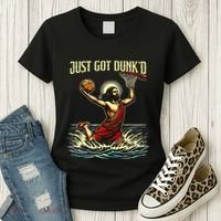 Just Got Dunked Jesus Dunking Baptism Playing Basketball Women's T-Shirt thumb 3