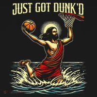 Just Got Dunked Jesus Dunking Baptism Playing Basketball Kids Sweatshirt thumb 2