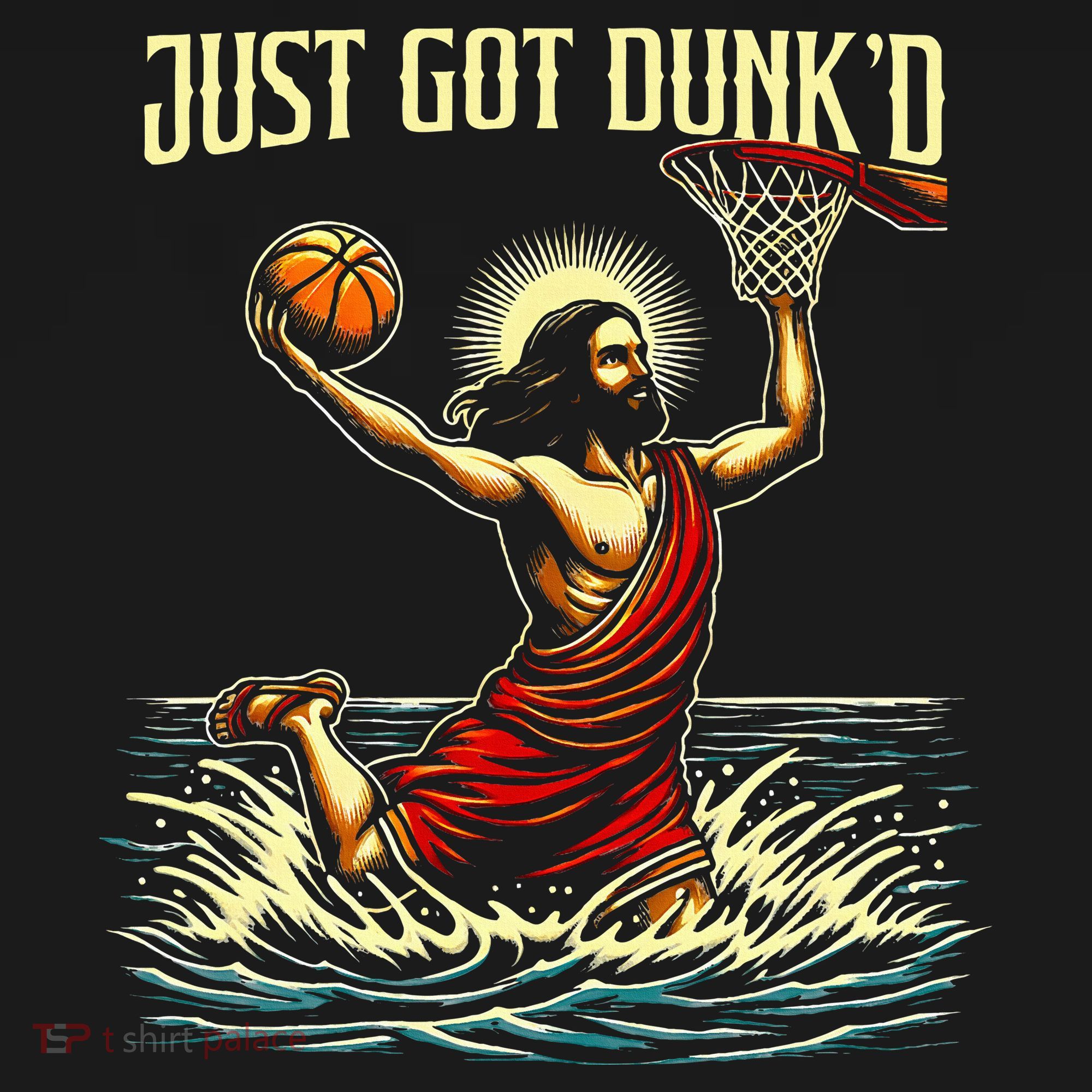 Just Got Dunked Jesus Dunking Baptism Playing Basketball Tote Bag