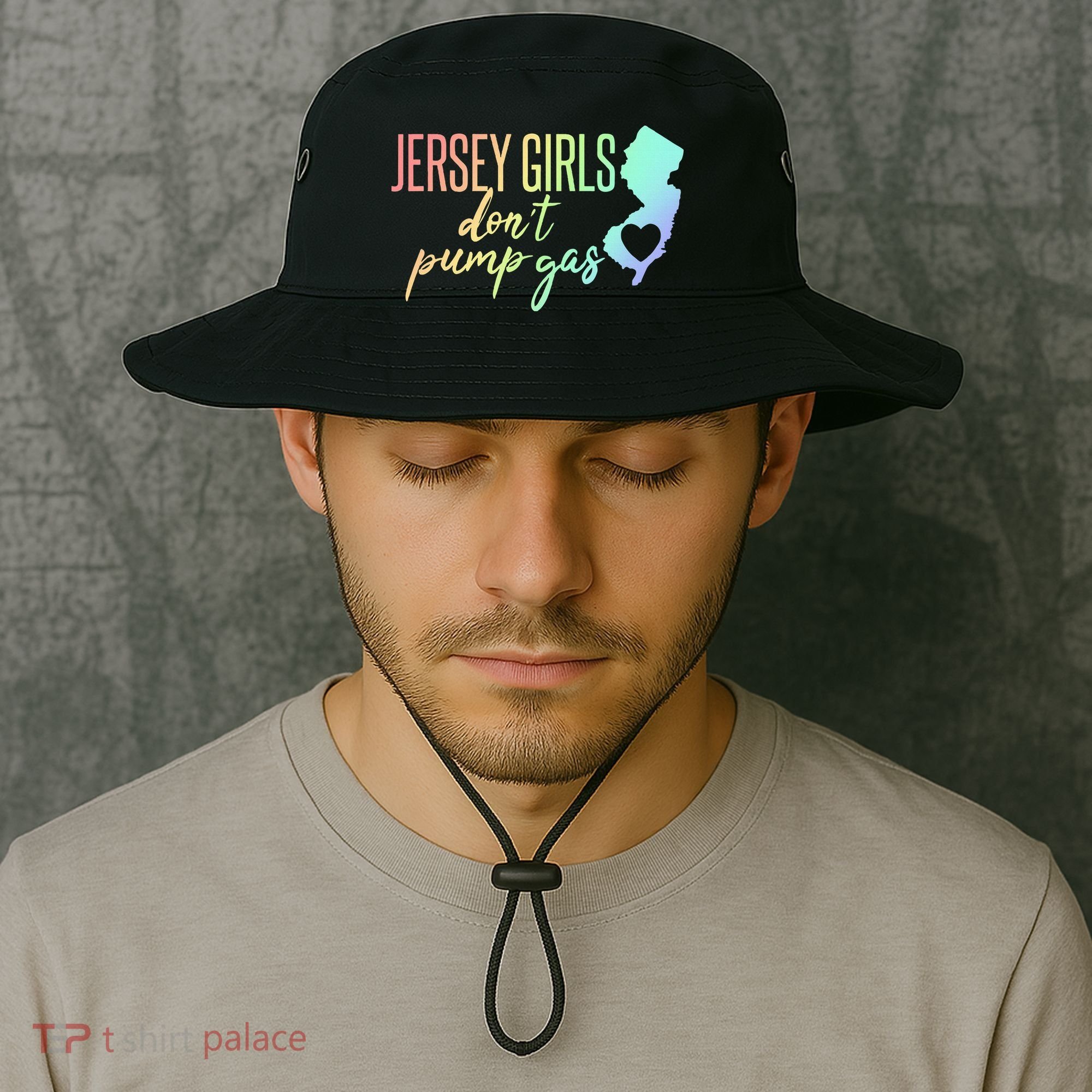 Jersey Girl Dont Pump Gas State Heart Bucket Hat