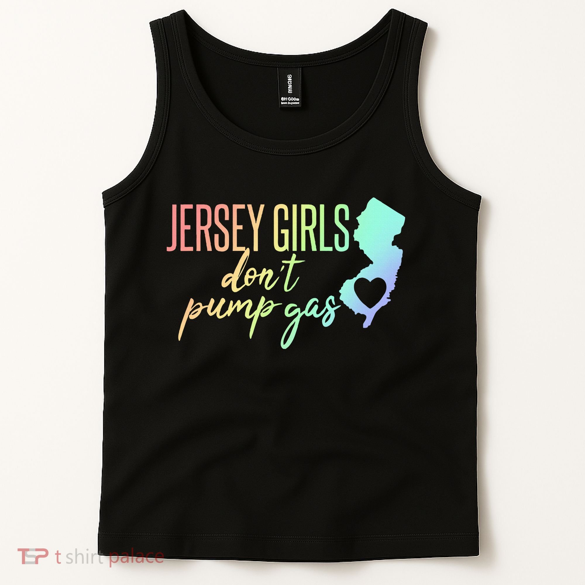 Jersey Girl Dont Pump Gas State Heart Tank Top