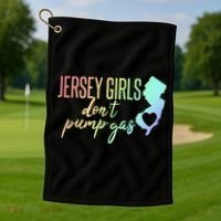 Jersey Girl Dont Pump Gas State Heart Golf Towel thumb 1