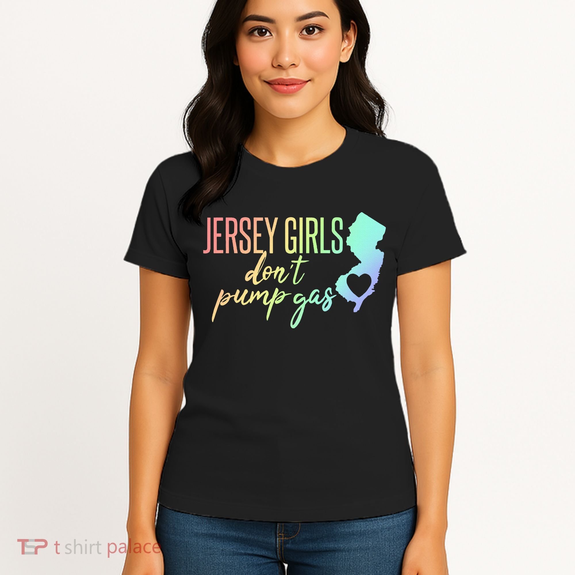 Jersey Girl Dont Pump Gas State Heart Women's T-Shirt