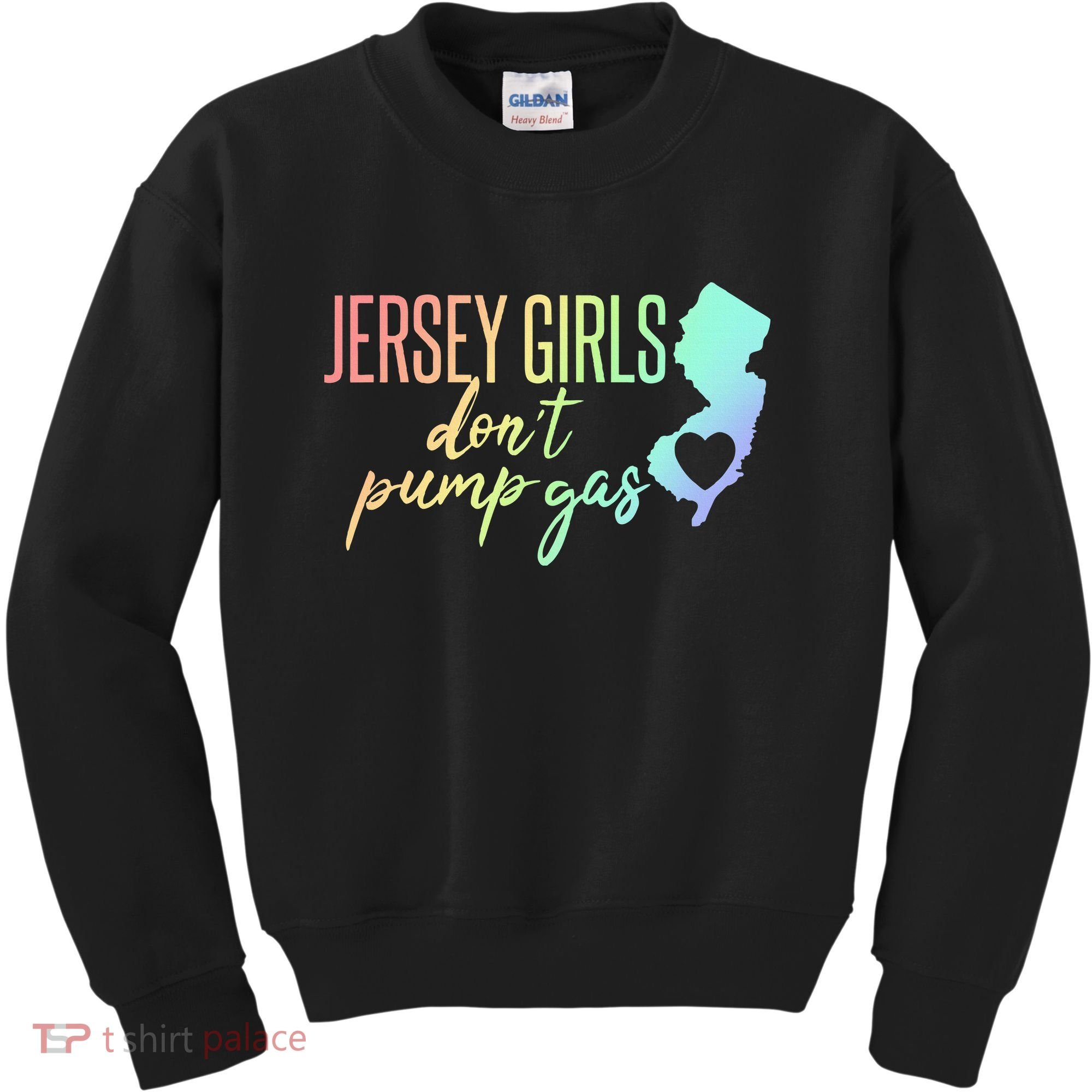 Jersey Girl Dont Pump Gas State Heart Kids Sweatshirt
