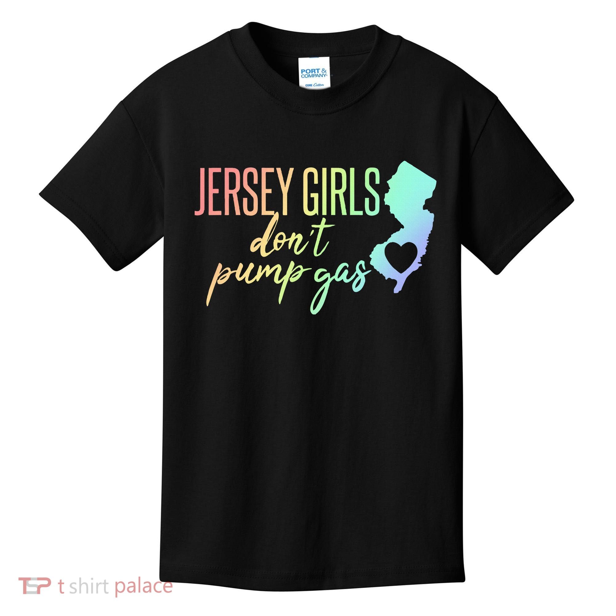 Jersey Girl Dont Pump Gas State Heart Kids T-Shirt
