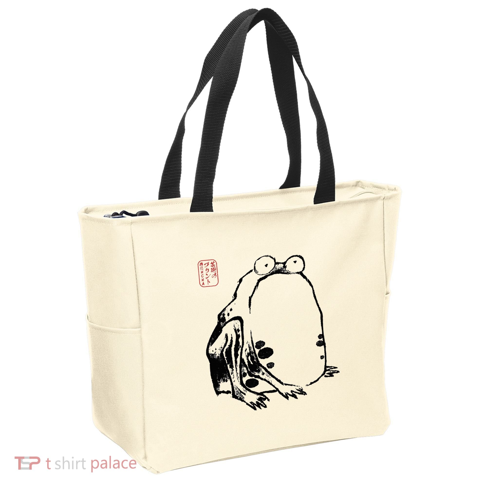 Japanese Grumpy Frog Ukiyoe Anime Japanese Tote Bag