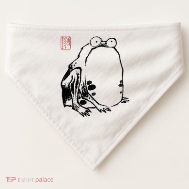 Japanese Grumpy Frog Ukiyoe Anime Japanese USA-Made Doggie Bandana