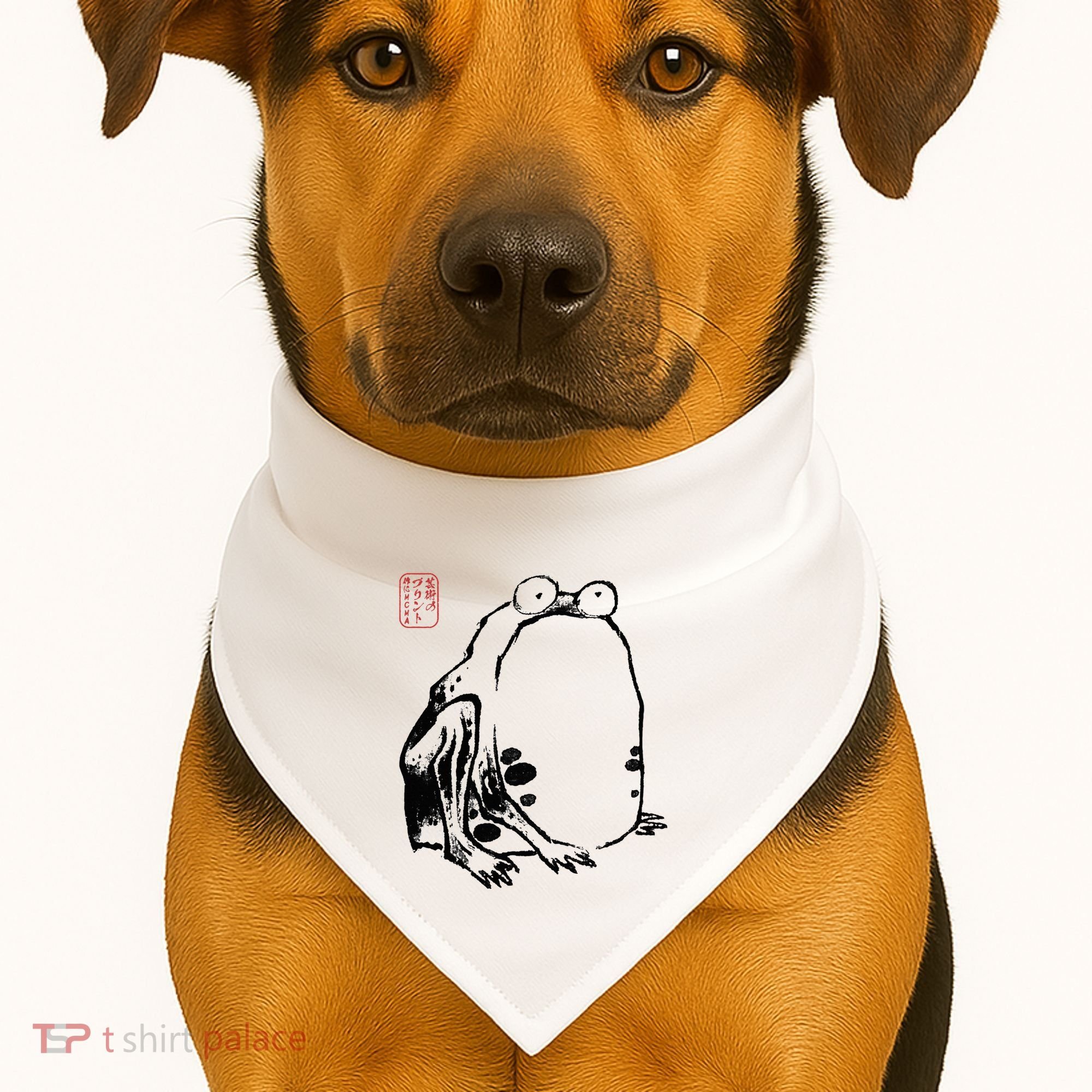 Japanese Grumpy Frog Ukiyoe Anime Japanese USA-Made Doggie Bandana