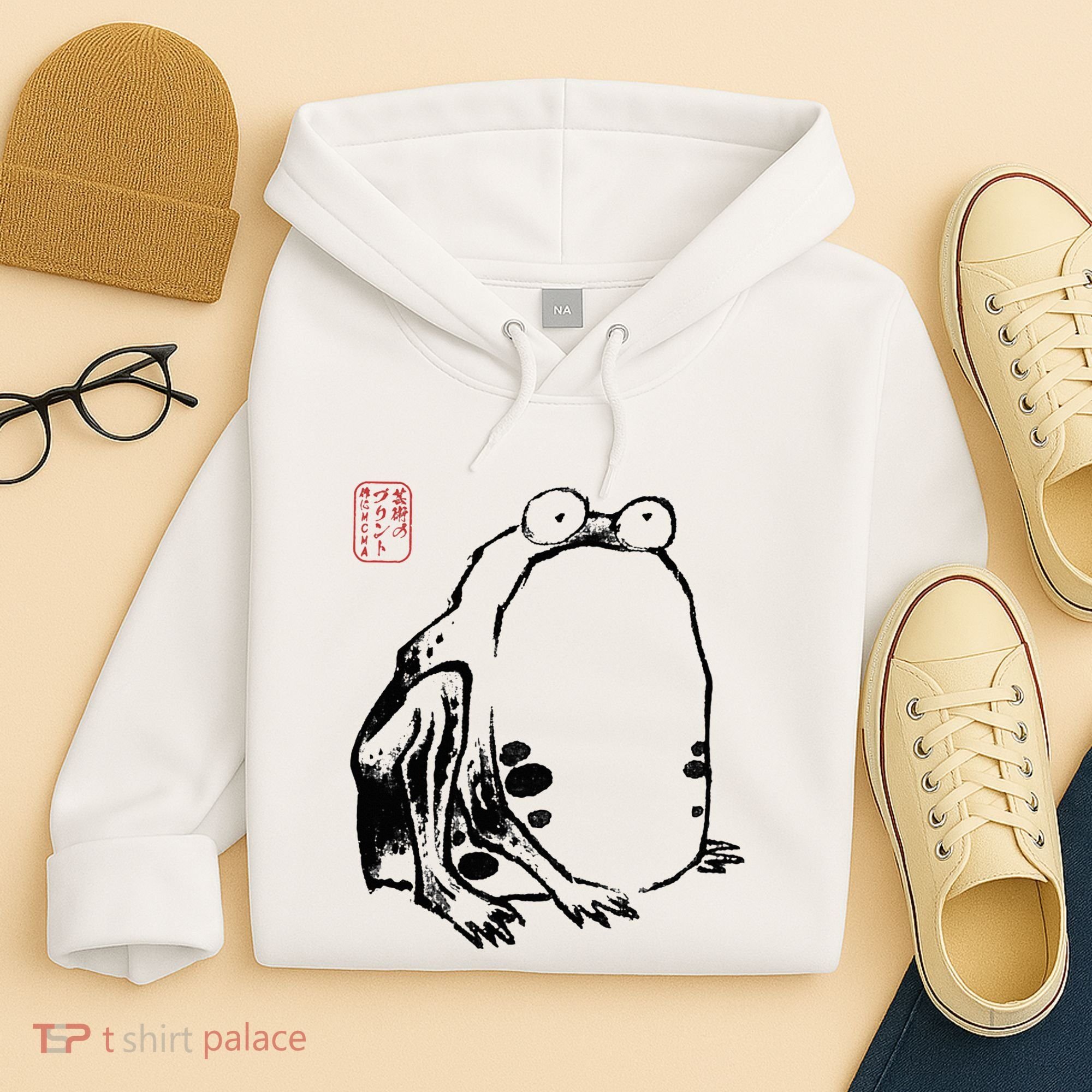 Japanese Grumpy Frog Ukiyoe Anime Japanese Hoodie