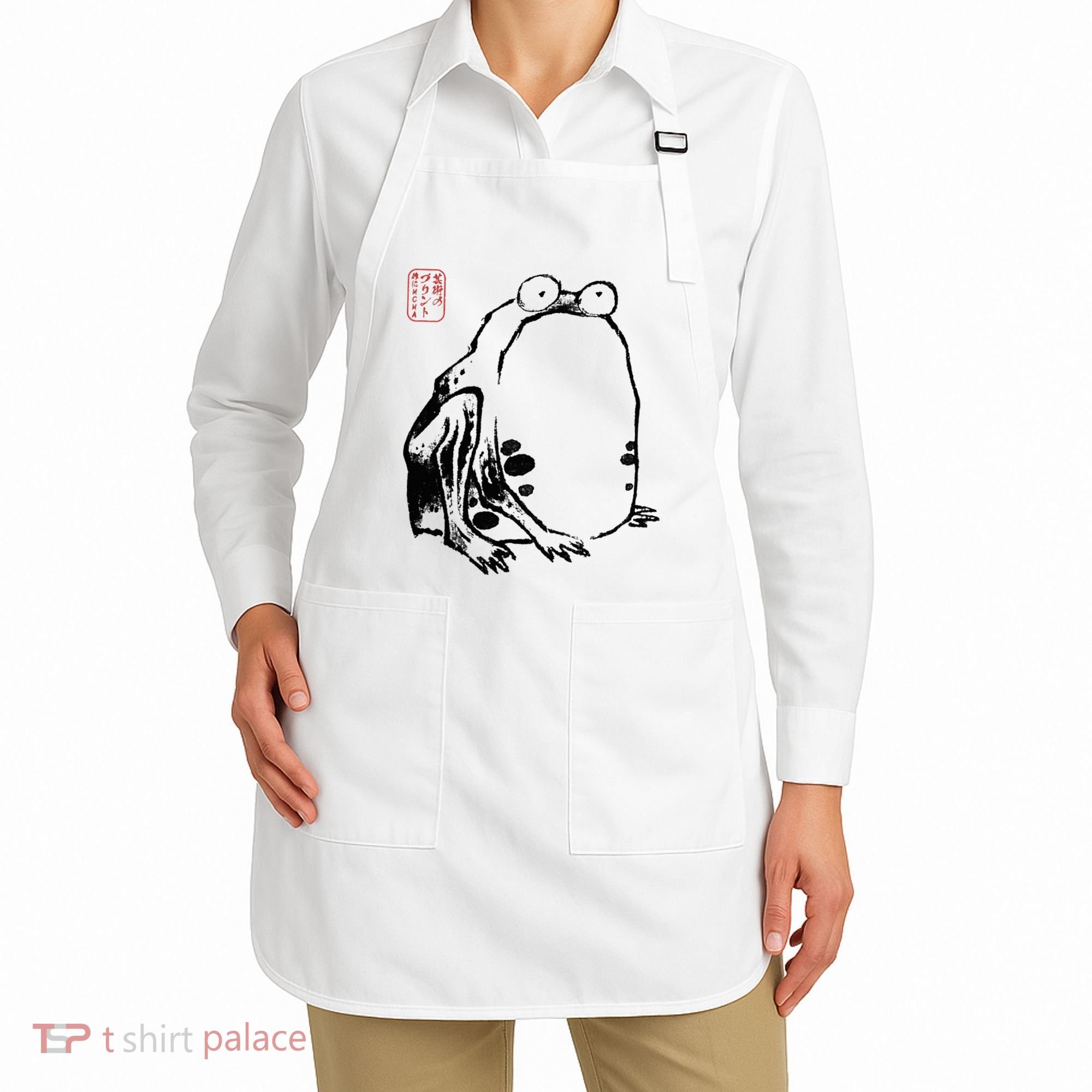 Japanese Grumpy Frog Ukiyoe Anime Japanese Apron