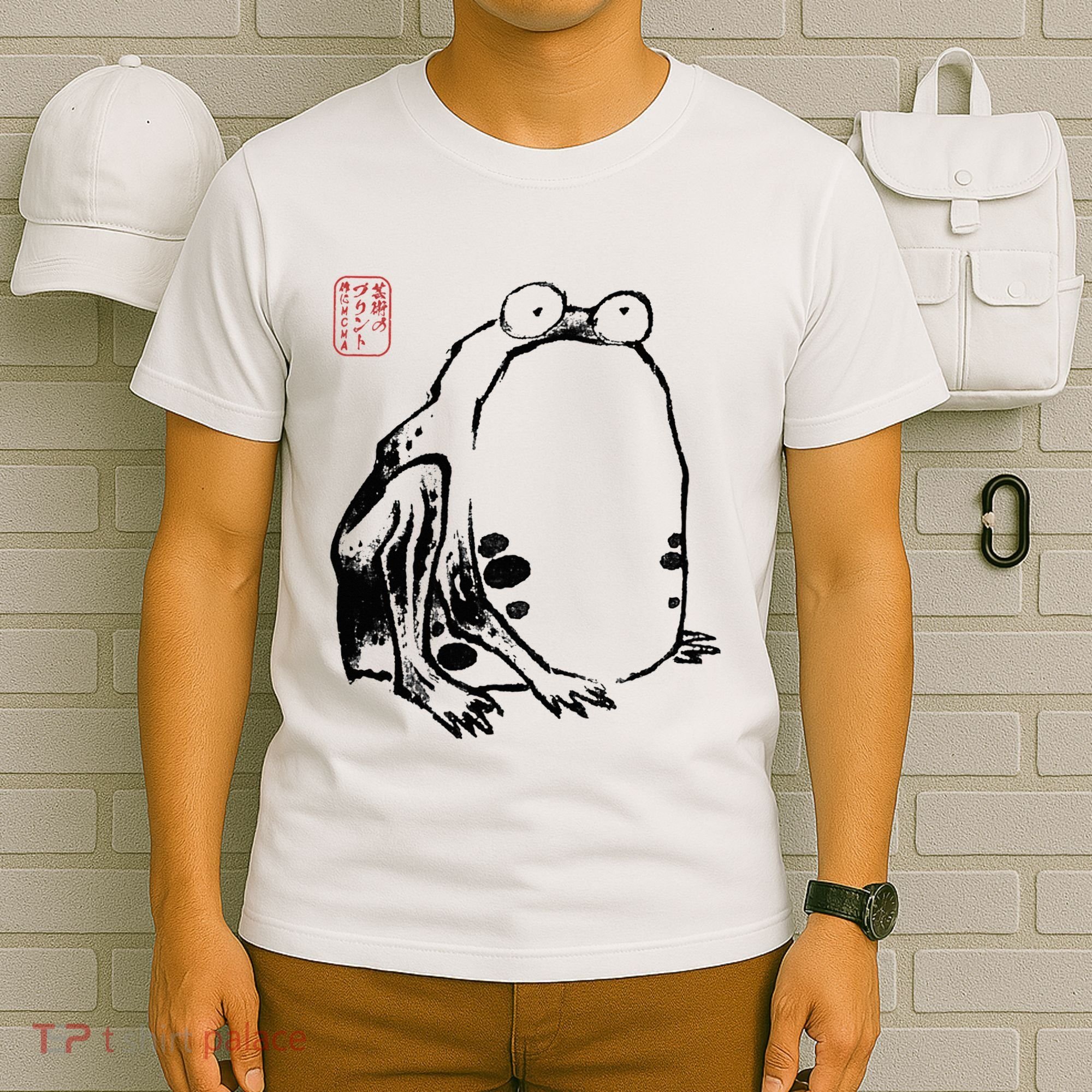 Japanese Grumpy Frog Ukiyoe Anime Japanese T-Shirt