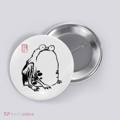Japanese Grumpy Frog Ukiyoe Anime Japanese Button