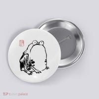Japanese Grumpy Frog Ukiyoe Anime Japanese Button thumb 0