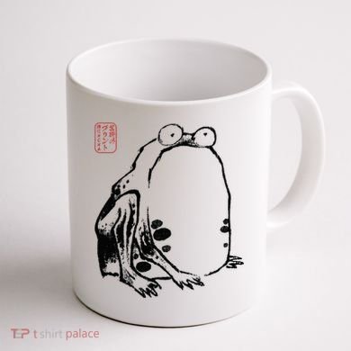Japanese Grumpy Frog Ukiyoe Anime Japanese Coffee Mug back