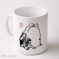 Japanese Grumpy Frog Ukiyoe Anime Japanese Coffee Mug thumb 0