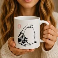 Japanese Grumpy Frog Ukiyoe Anime Japanese Coffee Mug thumb 3