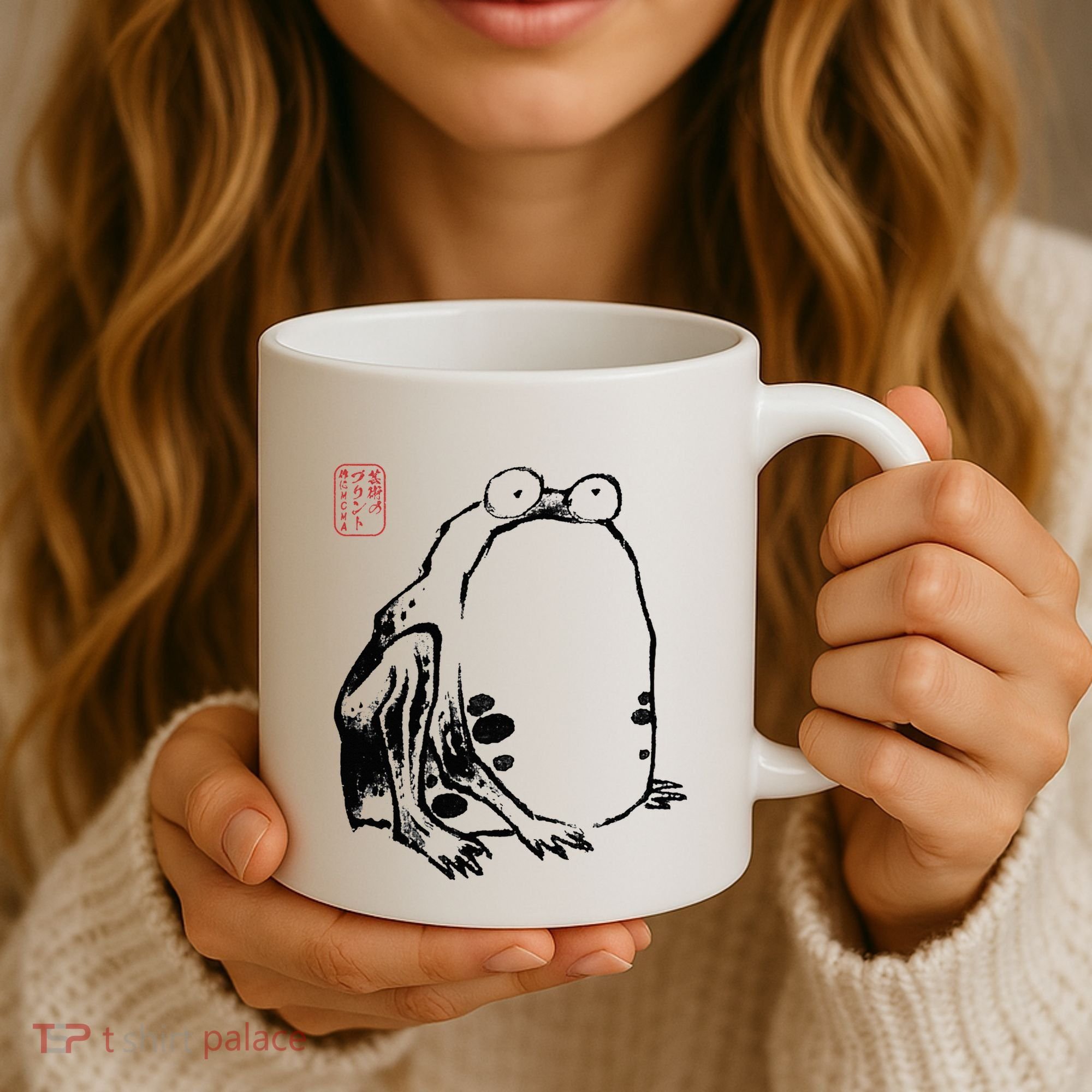 Japanese Grumpy Frog Ukiyoe Anime Japanese Coffee Mug