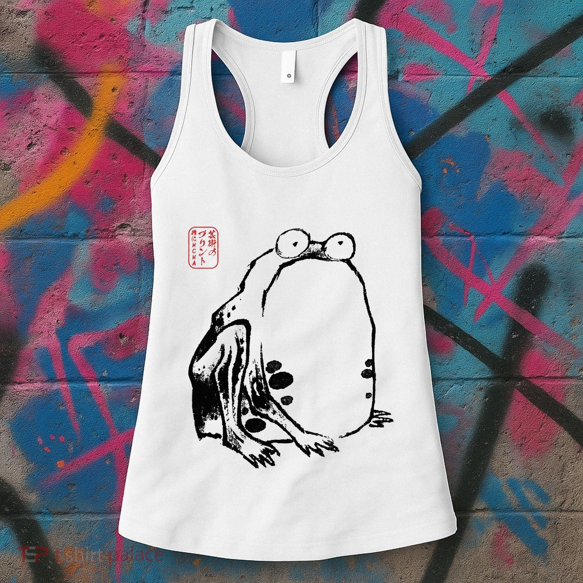 Japanese Grumpy Frog Ukiyoe Anime Japanese Women's Tank Top