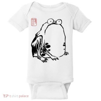 Japanese Grumpy Frog Ukiyoe Anime Japanese Baby Bodysuit