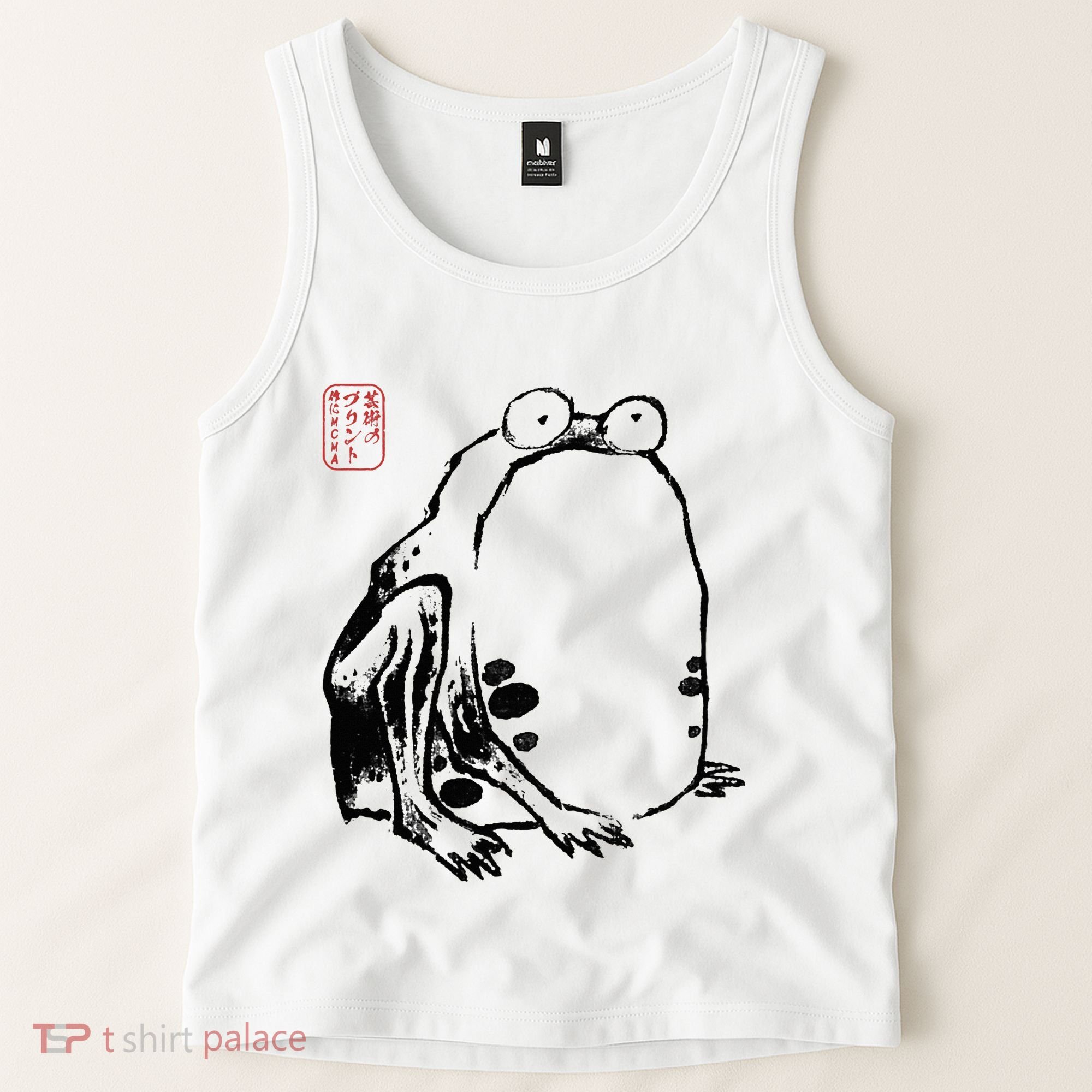 Japanese Grumpy Frog Ukiyoe Anime Japanese Tank Top