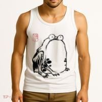 Japanese Grumpy Frog Ukiyoe Anime Japanese Tank Top thumb 3