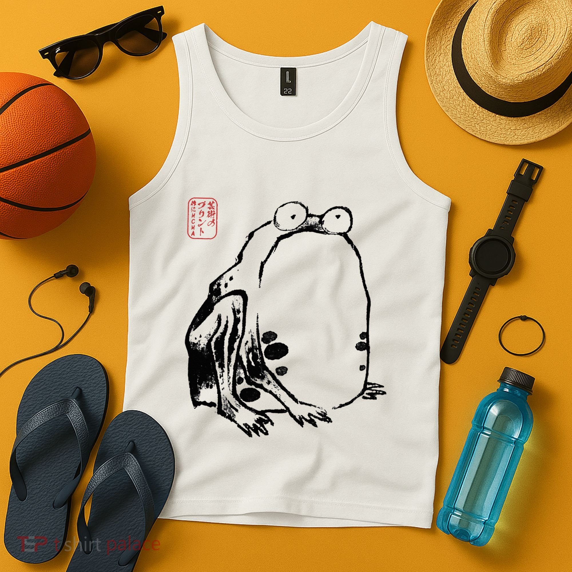 Japanese Grumpy Frog Ukiyoe Anime Japanese Tank Top
