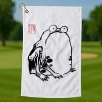 Japanese Grumpy Frog Ukiyoe Anime Japanese Golf Towel thumb 1