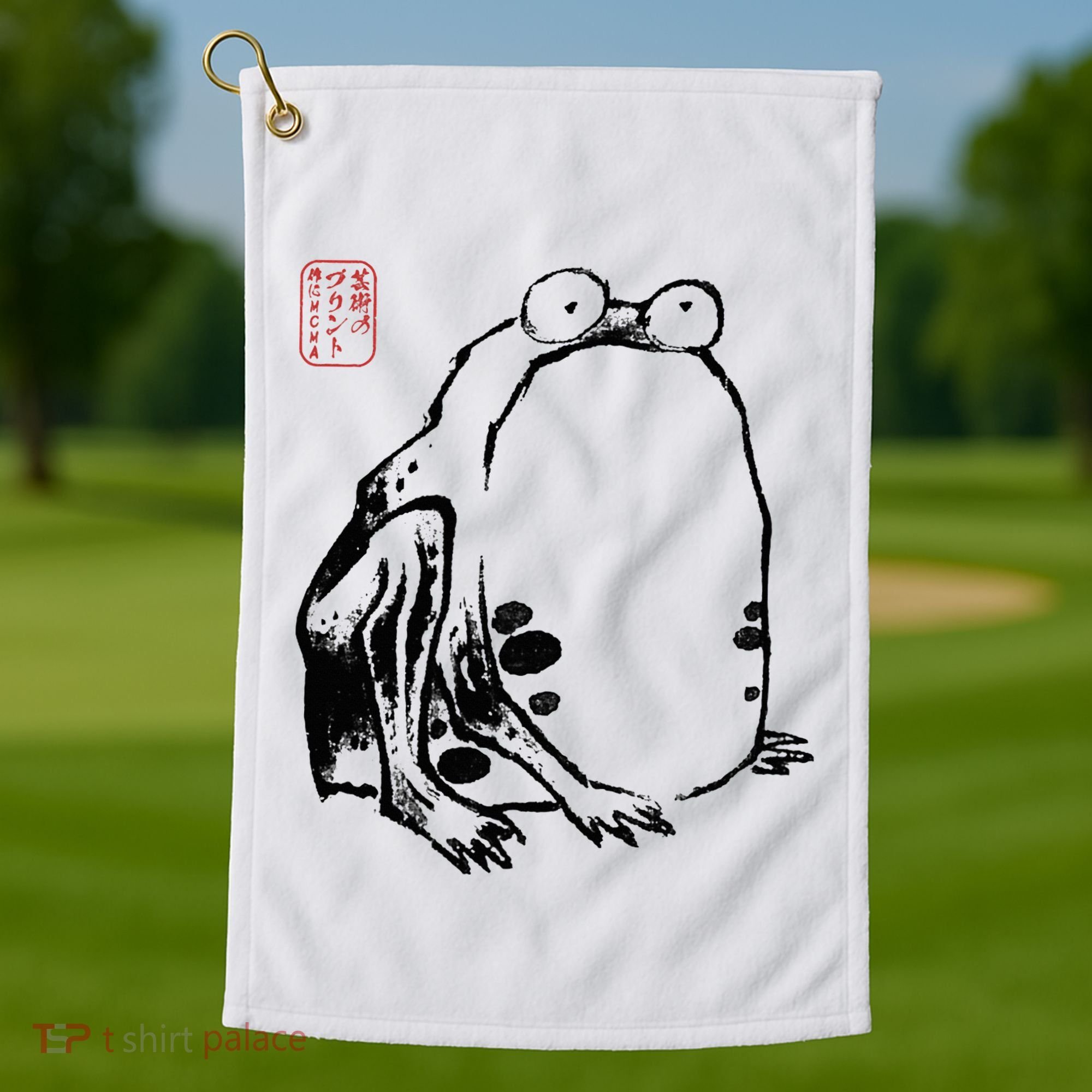 Japanese Grumpy Frog Ukiyoe Anime Japanese Golf Towel