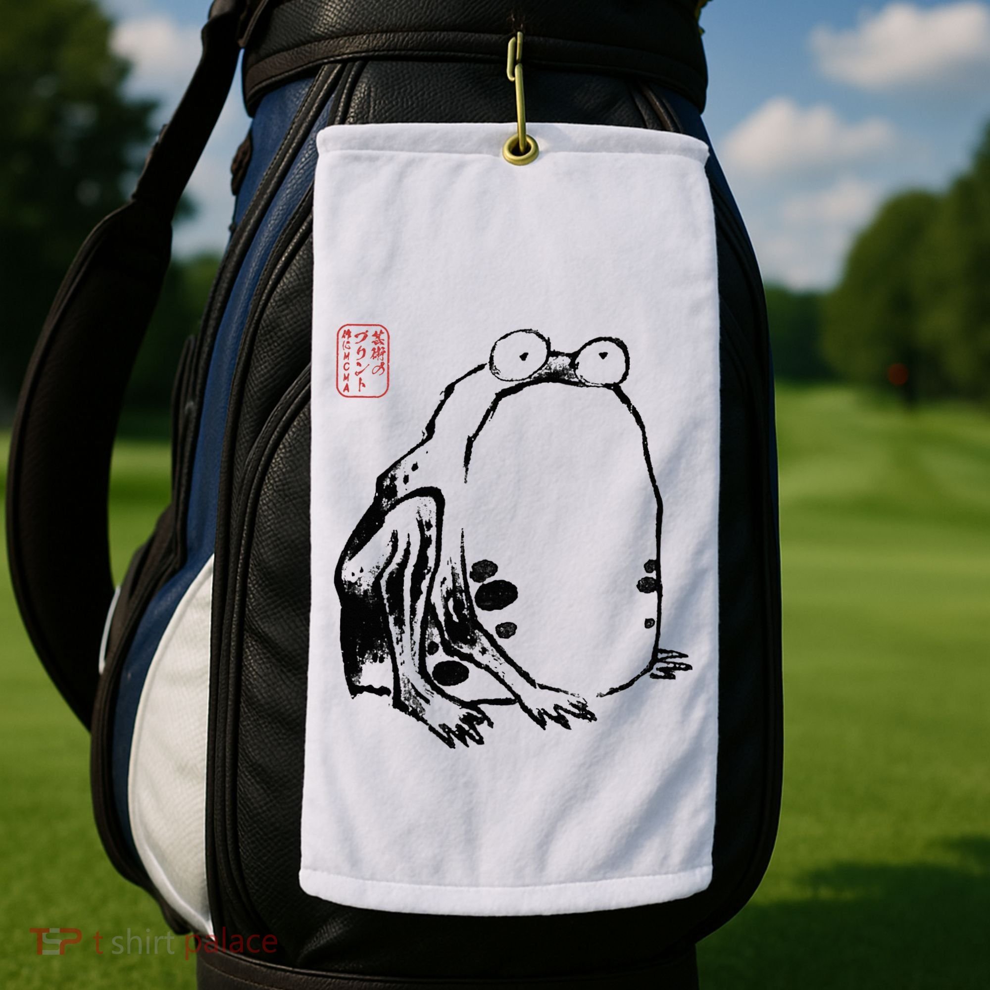 Japanese Grumpy Frog Ukiyoe Anime Japanese Golf Towel