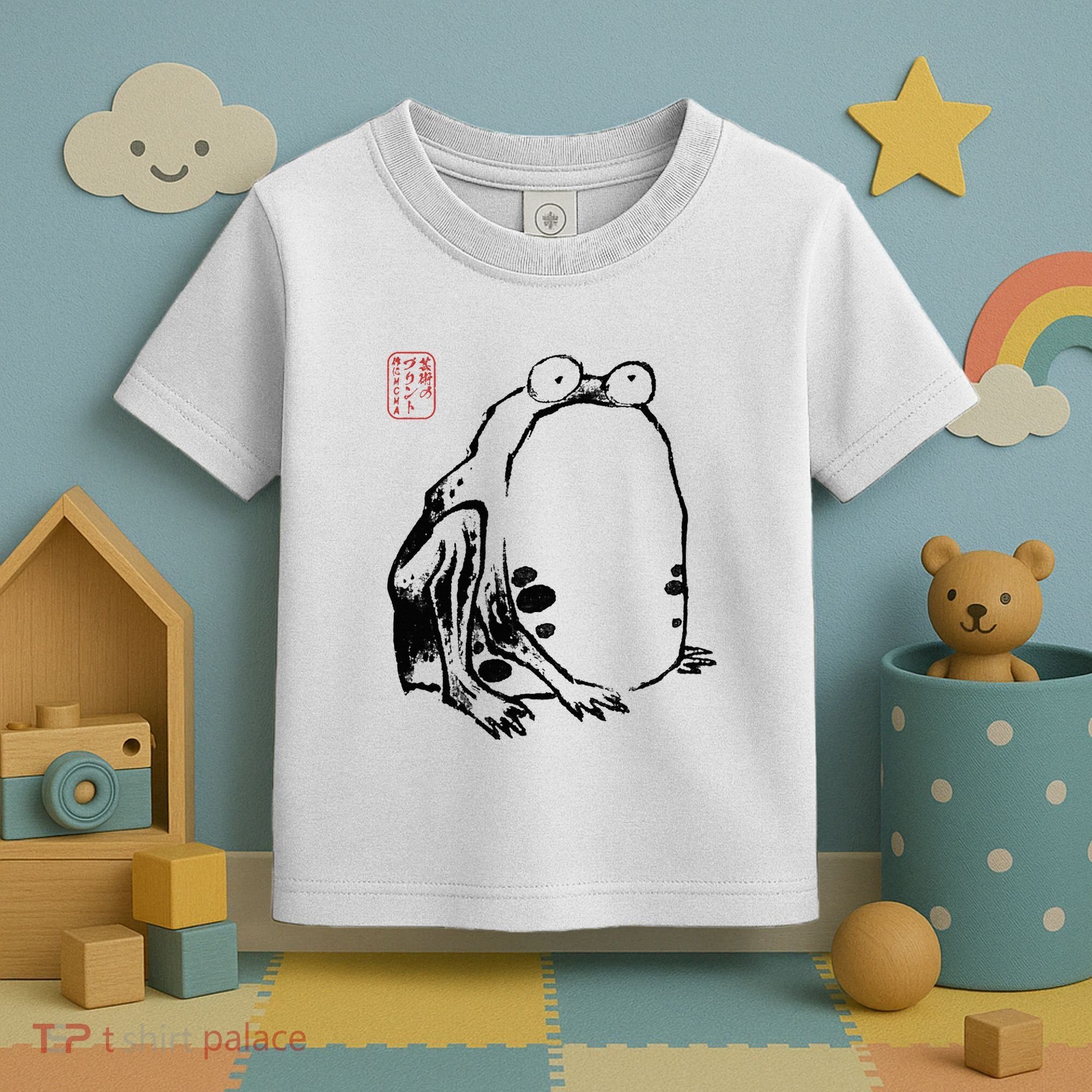 Japanese Grumpy Frog Ukiyoe Anime Japanese Toddler T-Shirt