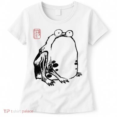 Japanese Grumpy Frog Ukiyoe Anime Japanese Women's T-Shirt