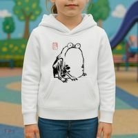 Japanese Grumpy Frog Ukiyoe Anime Japanese Kids Hoodie thumb 3