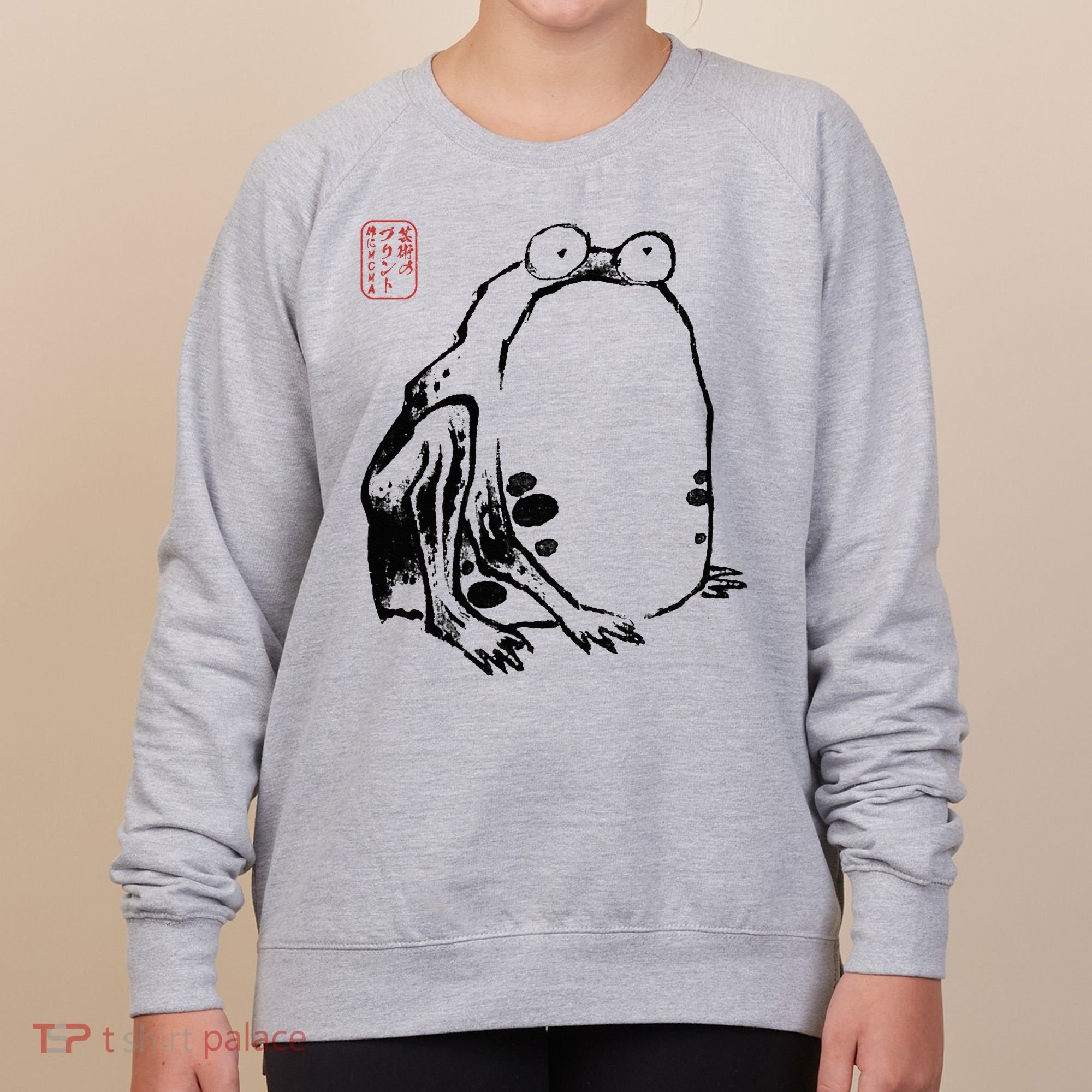 Japanese Grumpy Frog Ukiyoe Anime Japanese Women's Sweatshirt