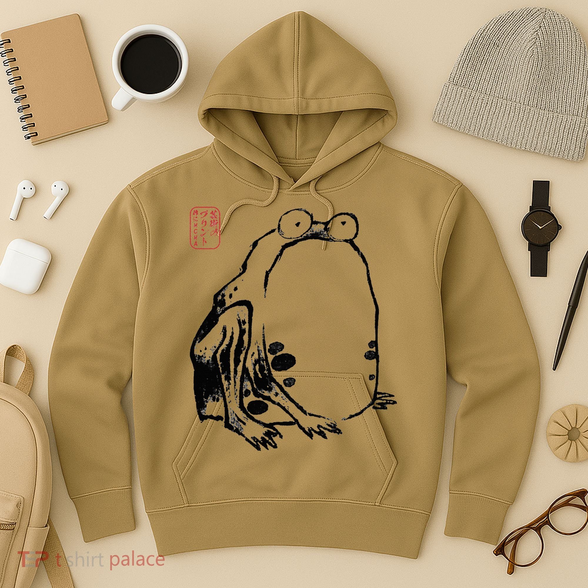 Japanese Grumpy Frog Ukiyoe Anime Japanese Hoodie